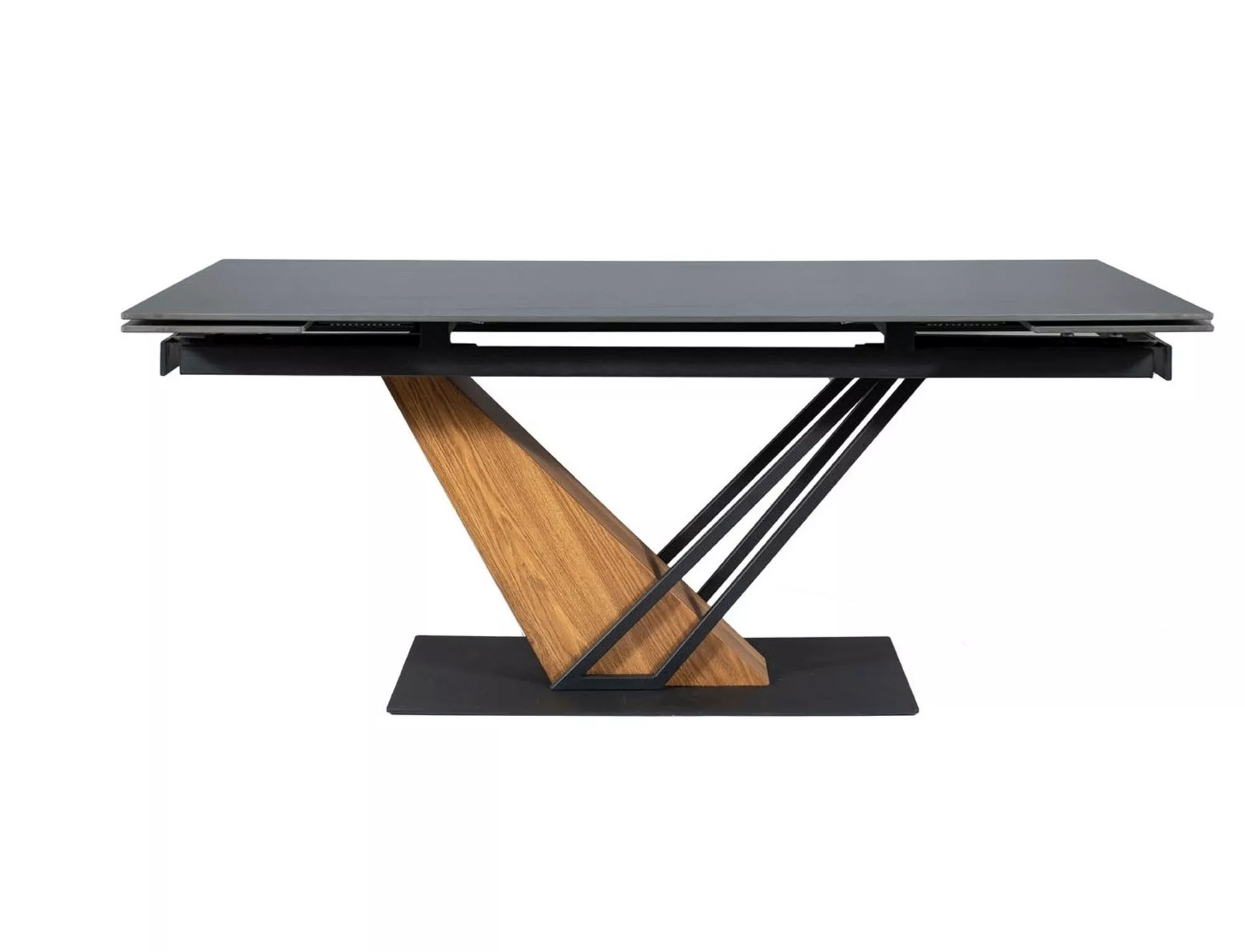 GENESIS jedálenský stôl ČIERNA / ČIERNA/POPOL 180(240)X90