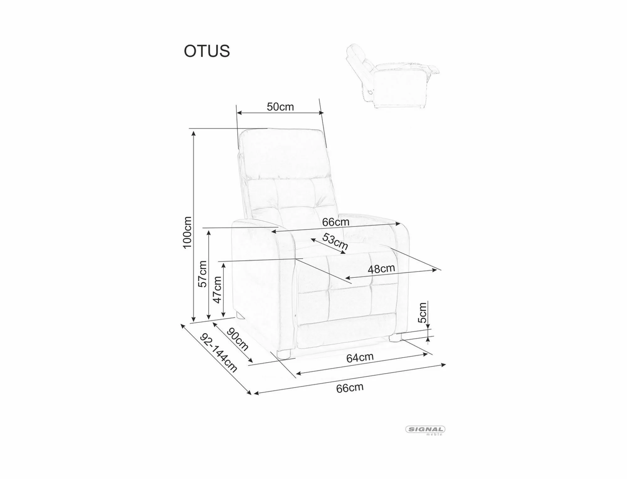 OTUS VELVET relaxačné kreslo, BLUVEL 19 čierna