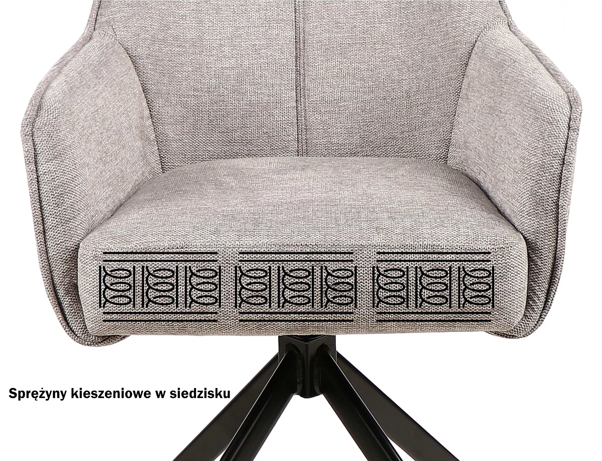 Jedálenská stolička NOTTI BREGO, ČIERNY RÁM / TM. ŠEDÁ 18