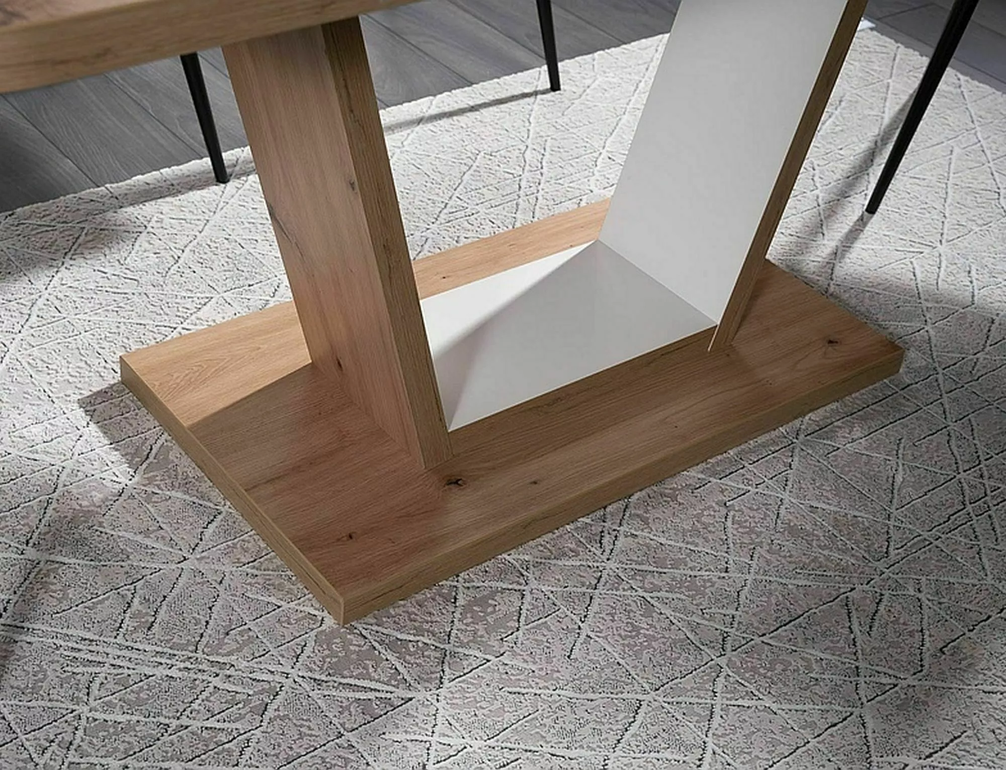 Jedálenský stôl NIGEL, dub artisan / BIELA MATNÁ 120(160)X80 (D)