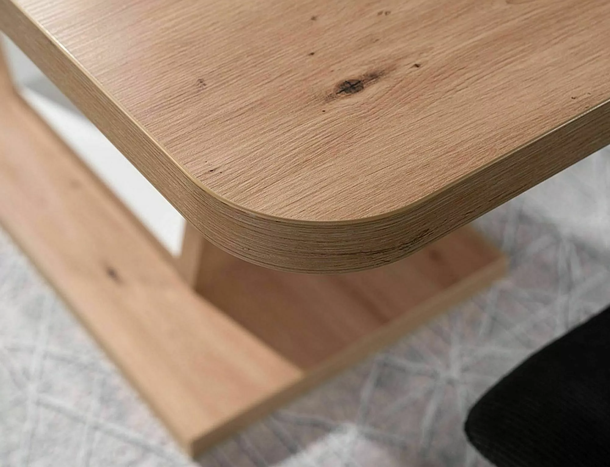 Jedálenský stôl NIGEL, dub artisan / BIELA MATNÁ 120(160)X80 (D)