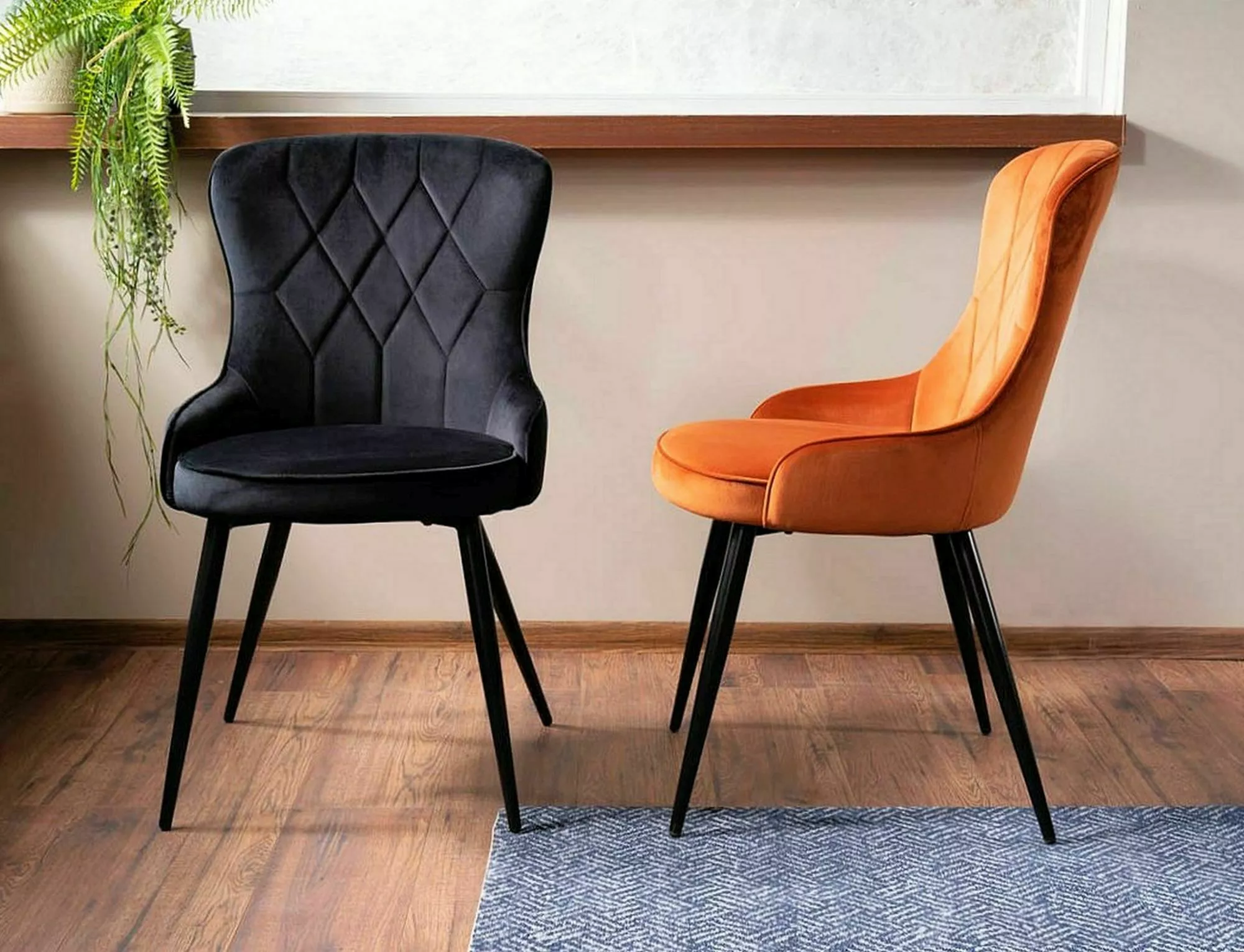 LOTUS VELVET jedálenská stolička, ČIERNY RÁM/ČIERNY BLUVEL 19