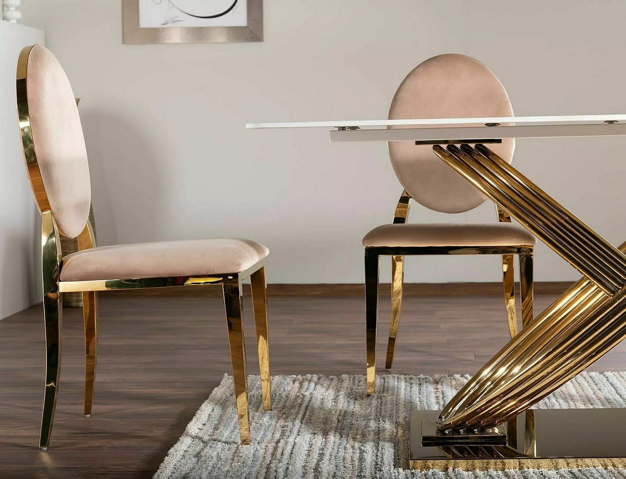 KING VELVET kreslo, ZLATÝ RÁM/BÉŽOVÁ BLUVEL 28