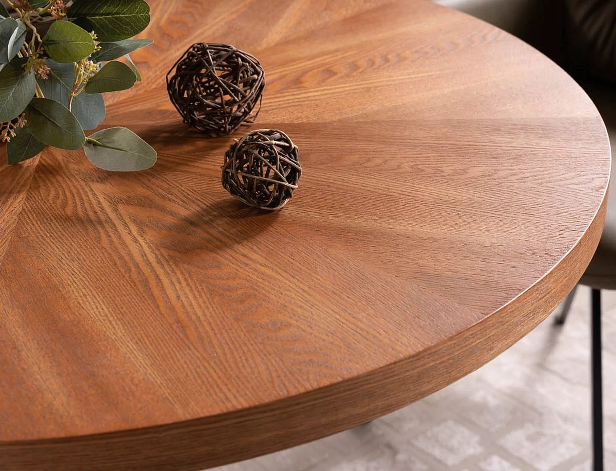 AMADEO jedálenský stôl ORECH/MAT ČIERNA FI 100