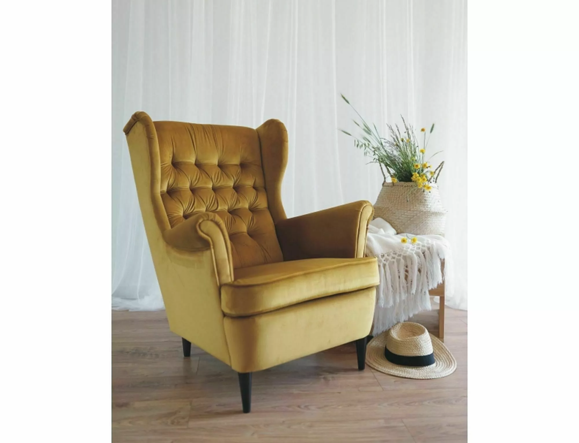 Kreslo HARRY VELVET kari BLUVEL 68 / WENGE