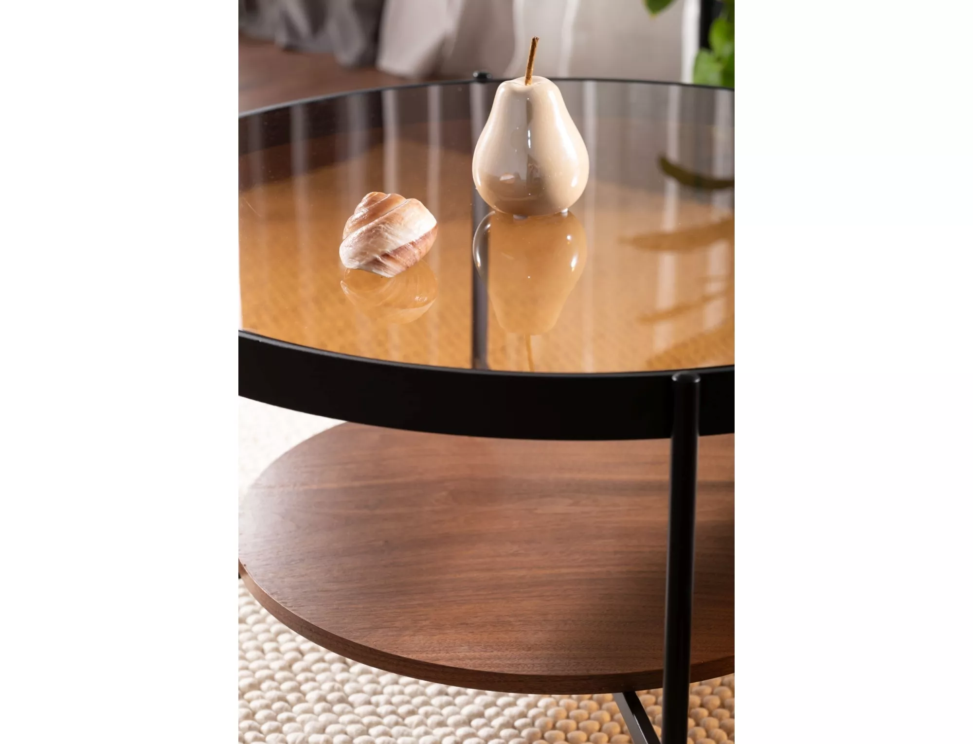 PRIMA B konferenčný stolík JANTAR/ORECH FI 74X43