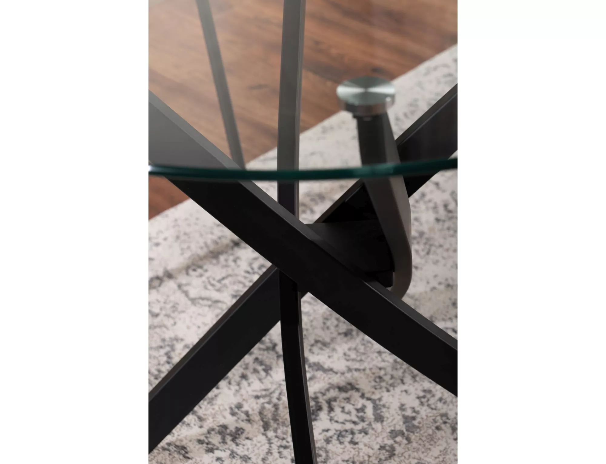 AGIS A konferenčný stolík, priemer 60x45 cm, transparentná/čierna