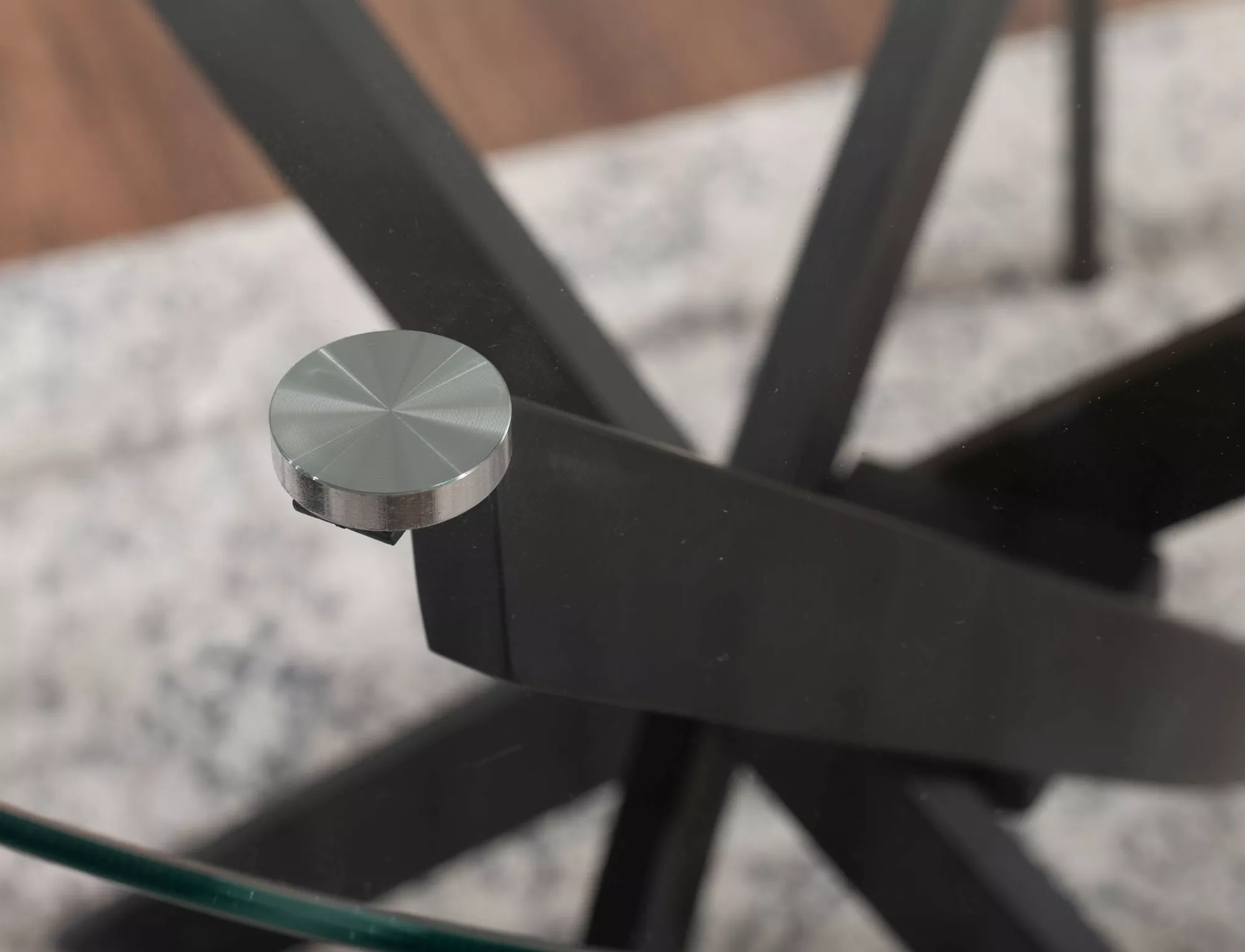 AGIS A konferenčný stolík, priemer 60x45 cm, transparentná/čierna