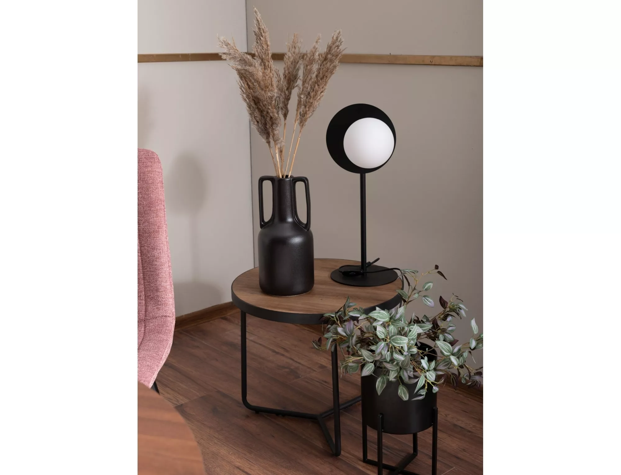 Konferenčný stolík DEMETER II orech / čierny (Zostava)