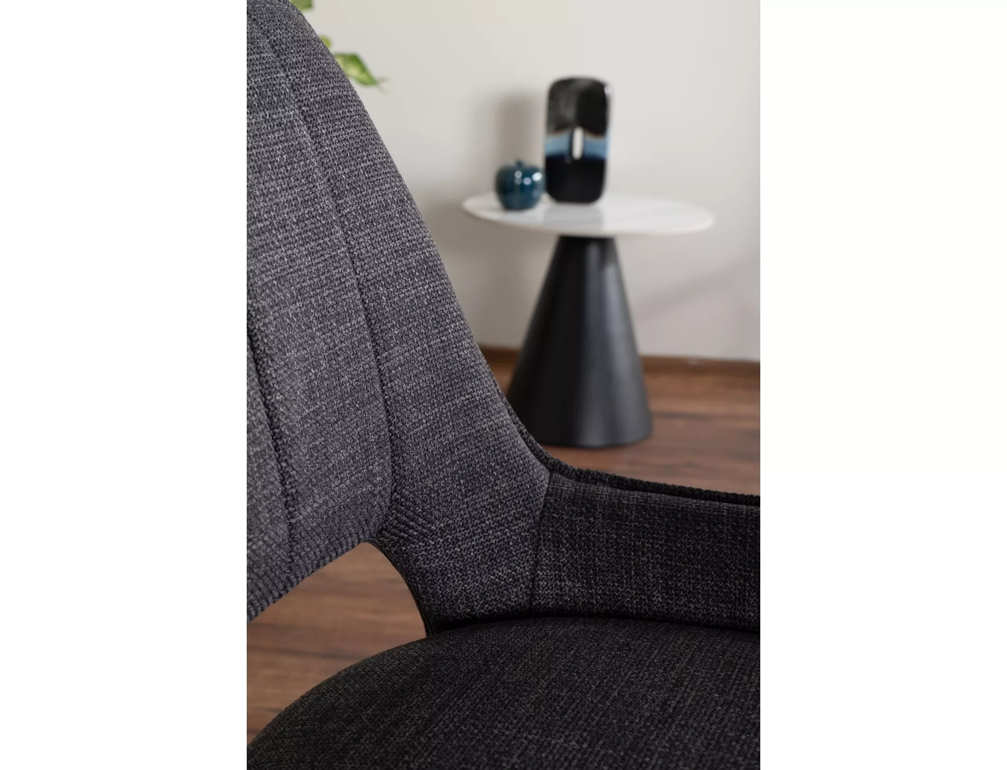 TELLO BJORN stolička jedálenská, nohy čierne/ sivá 13