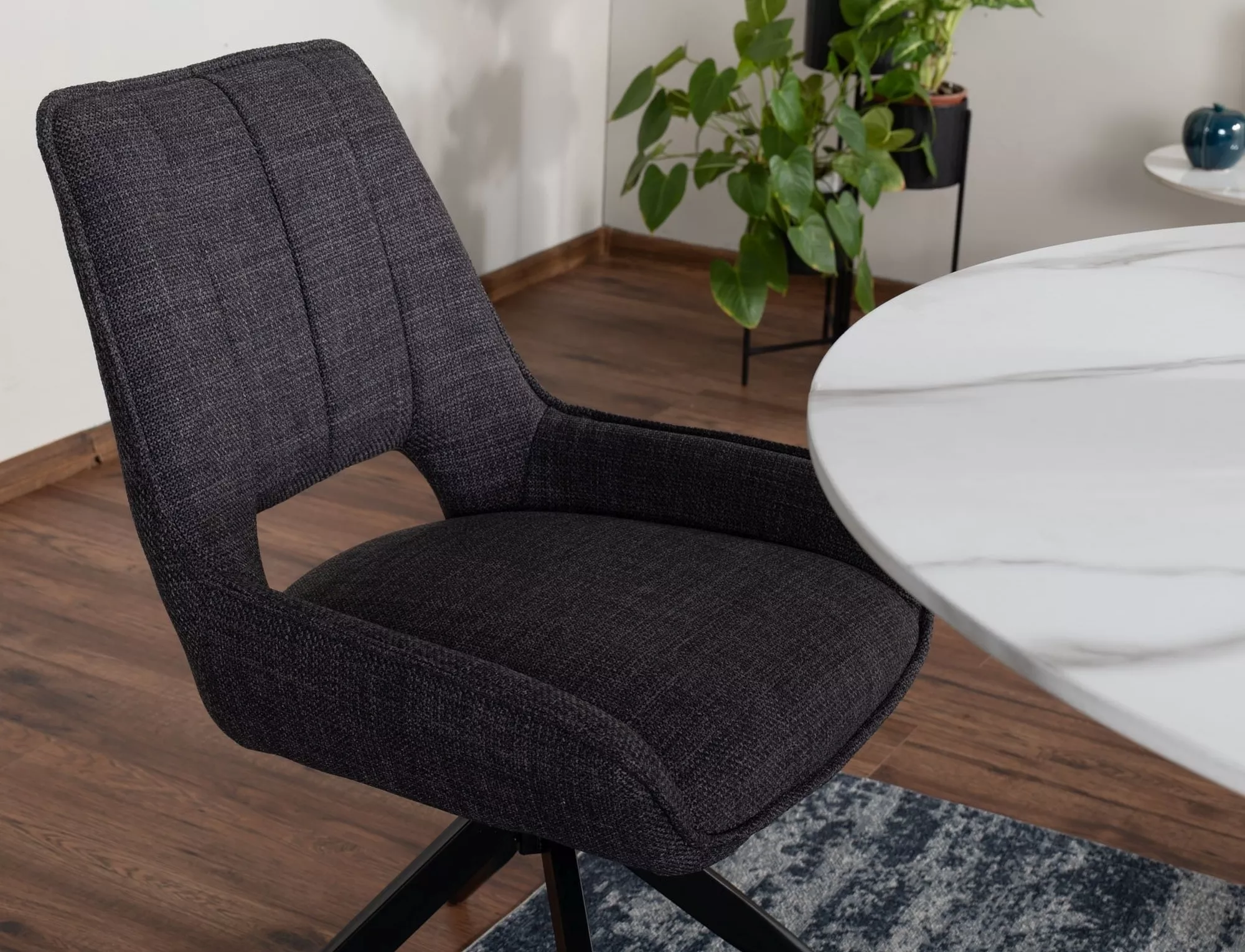 TELLO BJORN stolička jedálenská, nohy čierne/ sivá 13