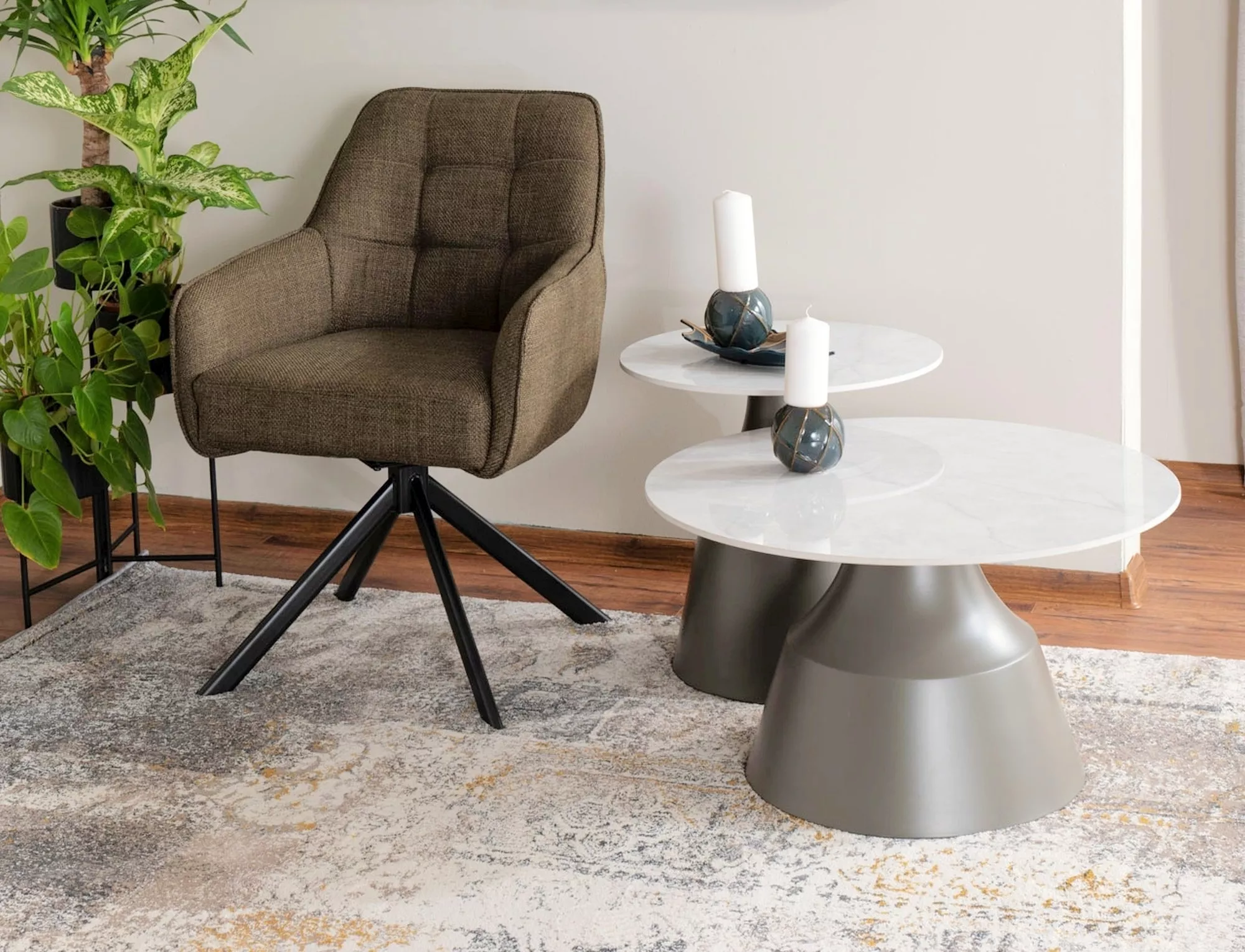 ITAKA konferenčný stolík, biela/sivá (sada)