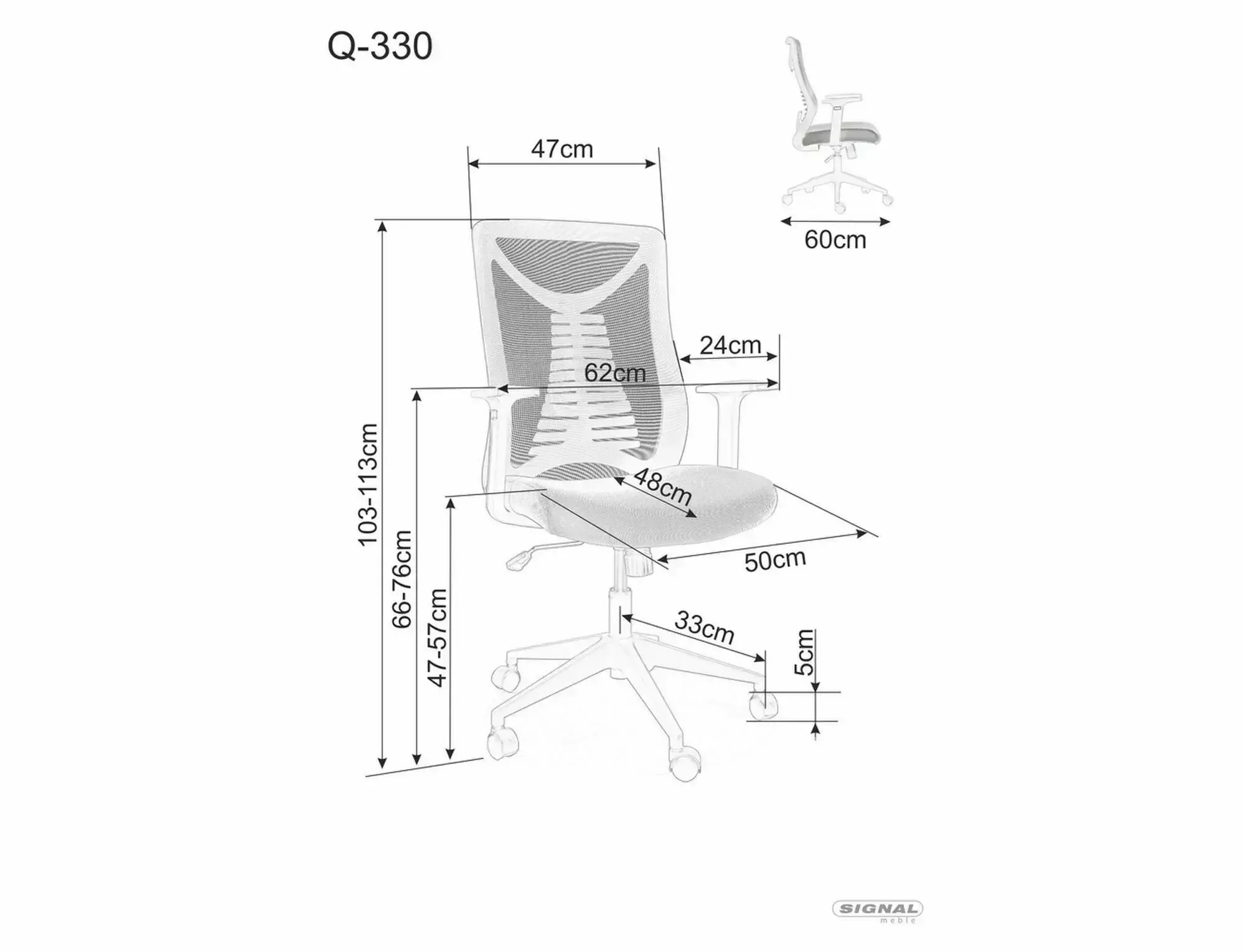 Q-330R kancelárske kreslo, čierna látka/ sieťka čierna