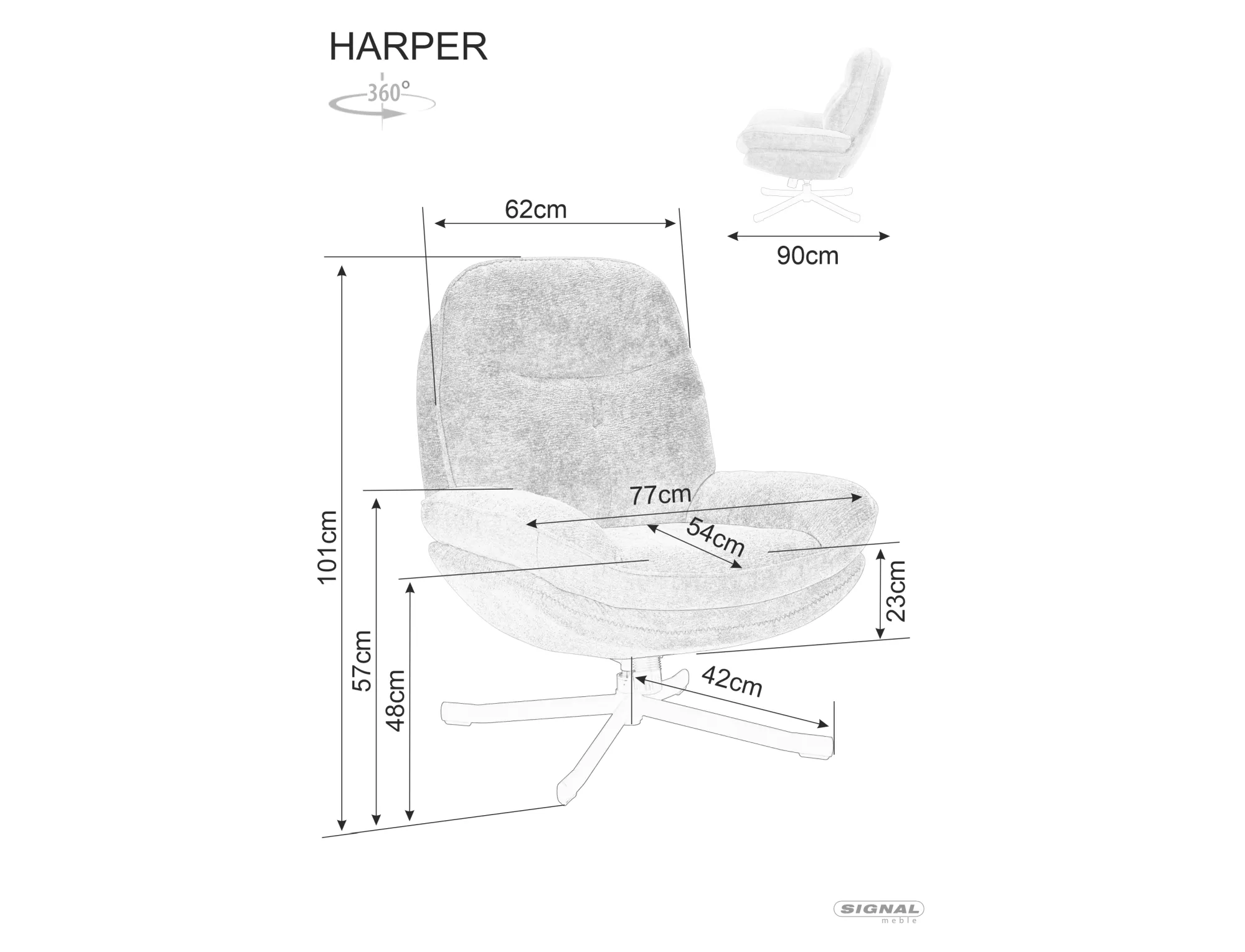 HARPER kreslo, tap.241 béžová