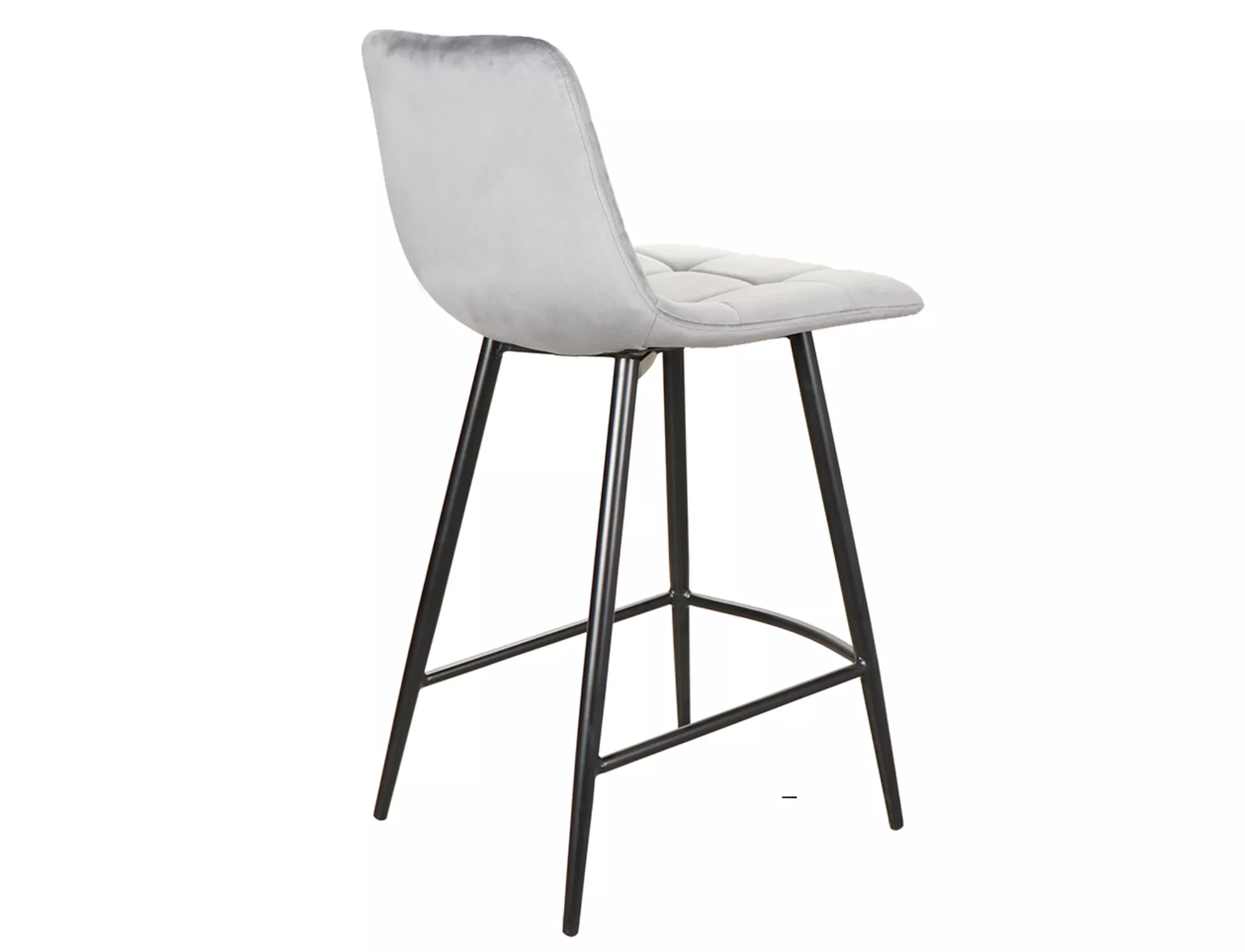 MILA H-2 VELVET barová jedálenská stolička, ČIERNY RÁM/SEDÁ BLUVEL 14