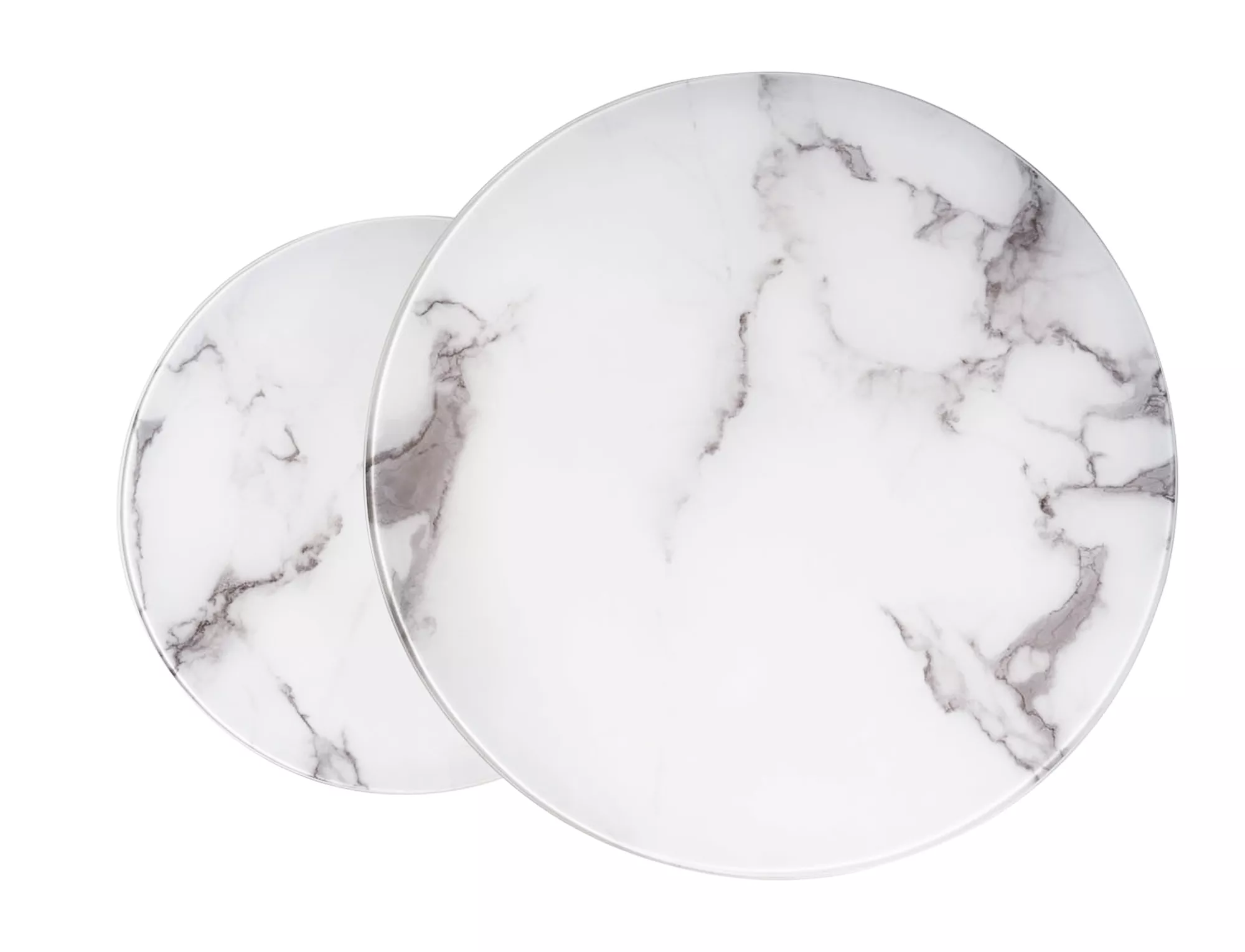 Konferenčný stolík ATLANTA B, EFEKT BIELEHO MRAMORU / SET CHROM