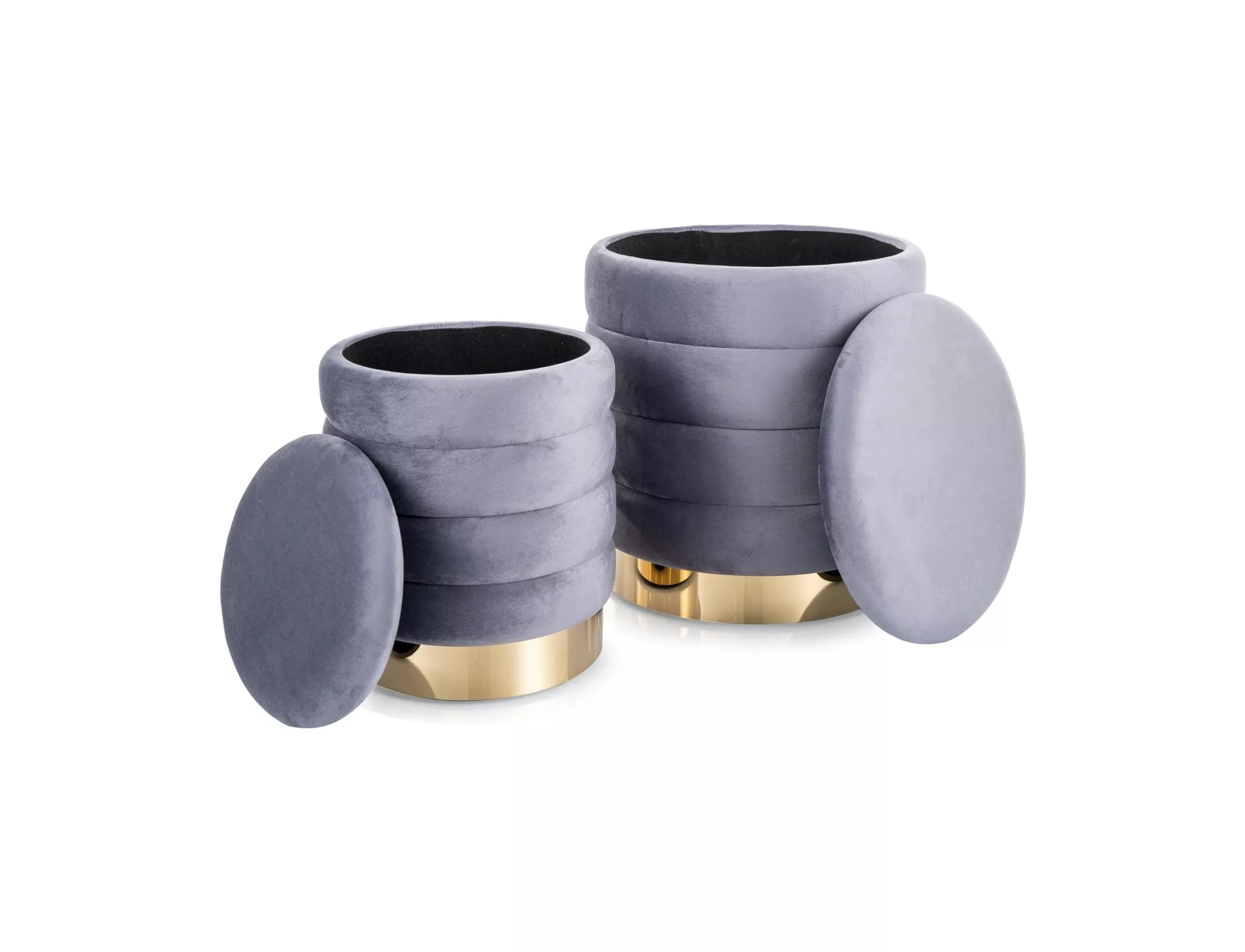 Taburetka Britta Velvet,  sivá, čalúnenie