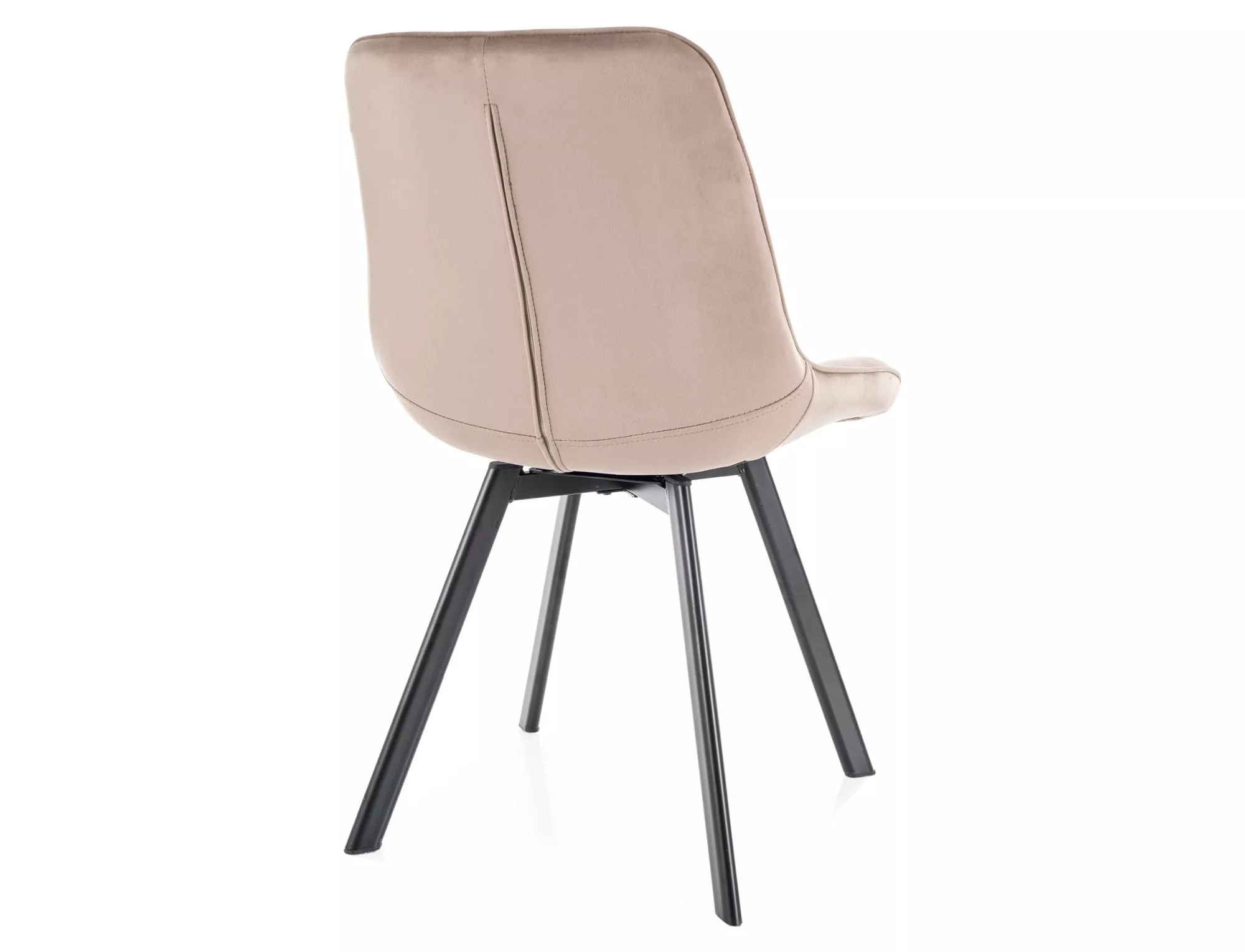 Jedálenská stolička Monti Velvet,  čierna béžová / matná čierna