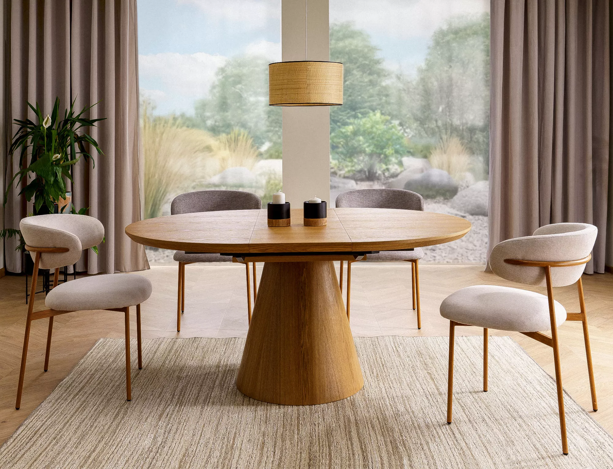 Jedálenský rozkladací stôl Angel II, 120-160cm, dub / dub