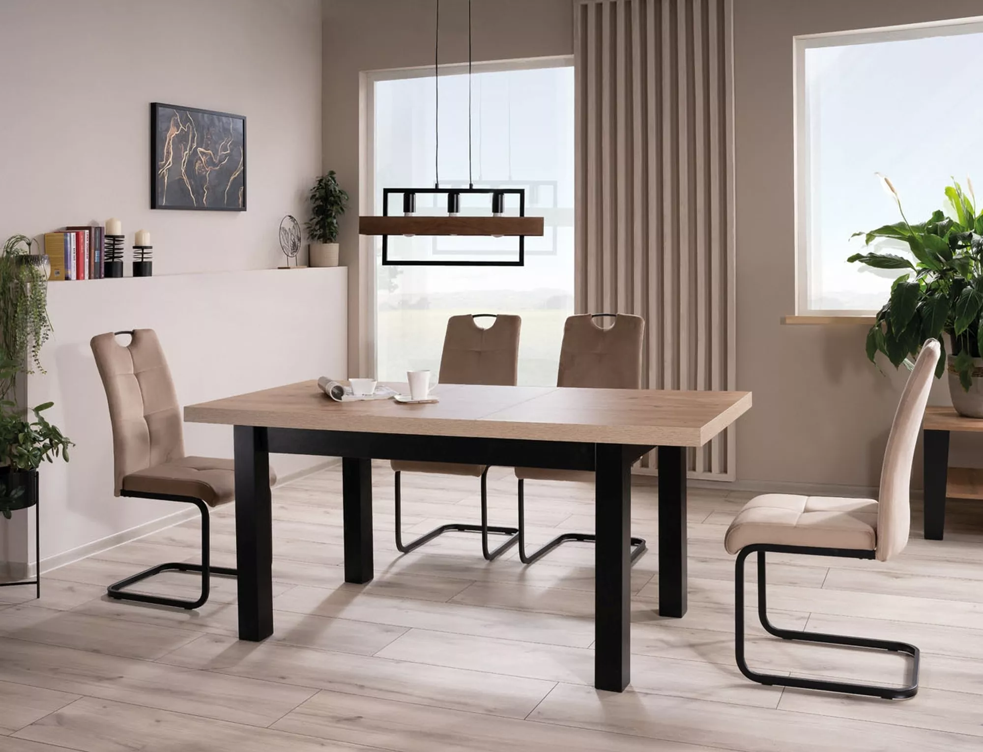 AXO VELVET jedálenská stolička čierny rám/BÉŽOVÁ BLUVEL 28