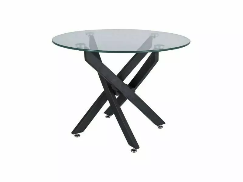 AGIS A konferenčný stolík, priemer 60x45 cm, transparentná/čierna