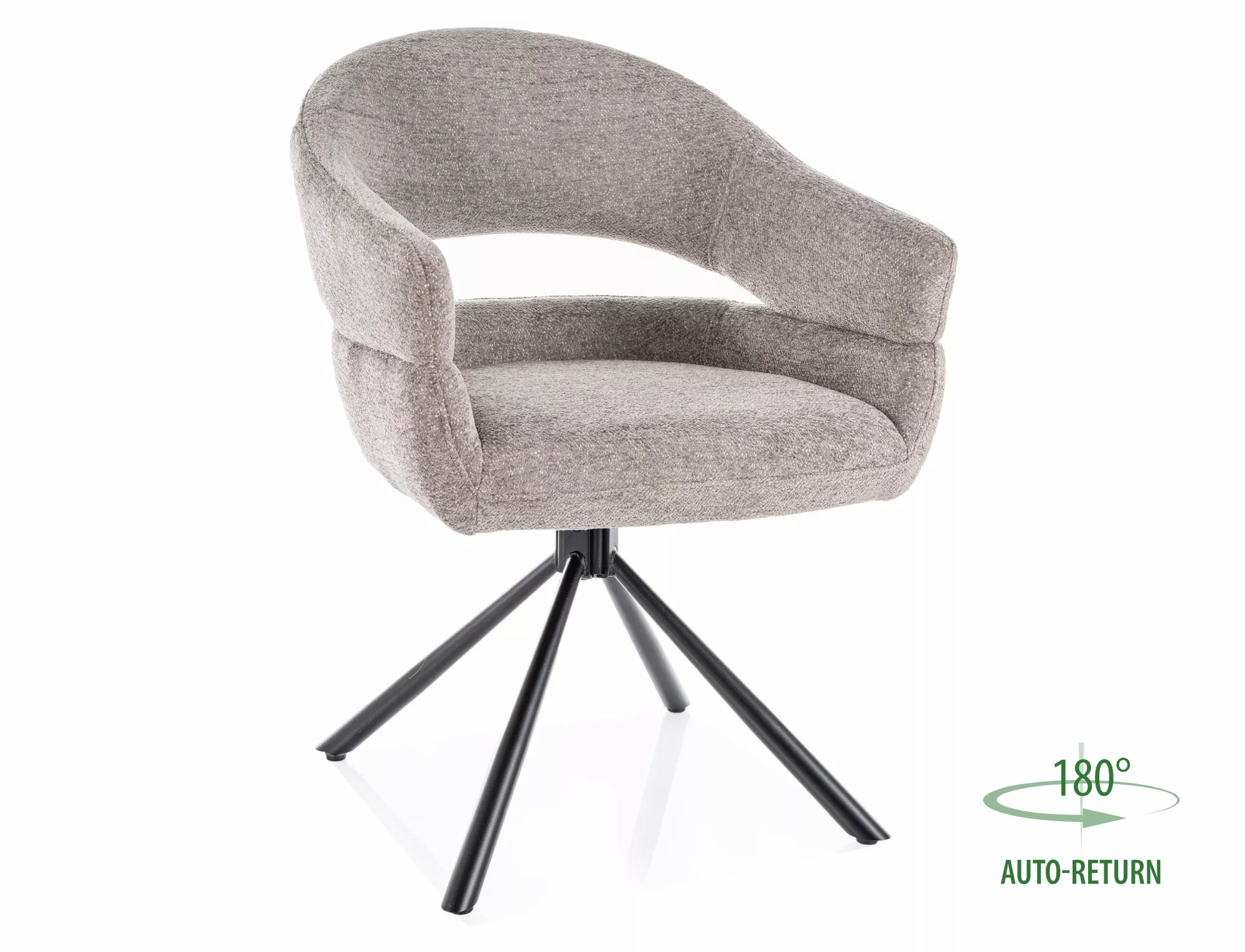 Jedálenská stolička Borgo Raven,  sivá / matná čierna