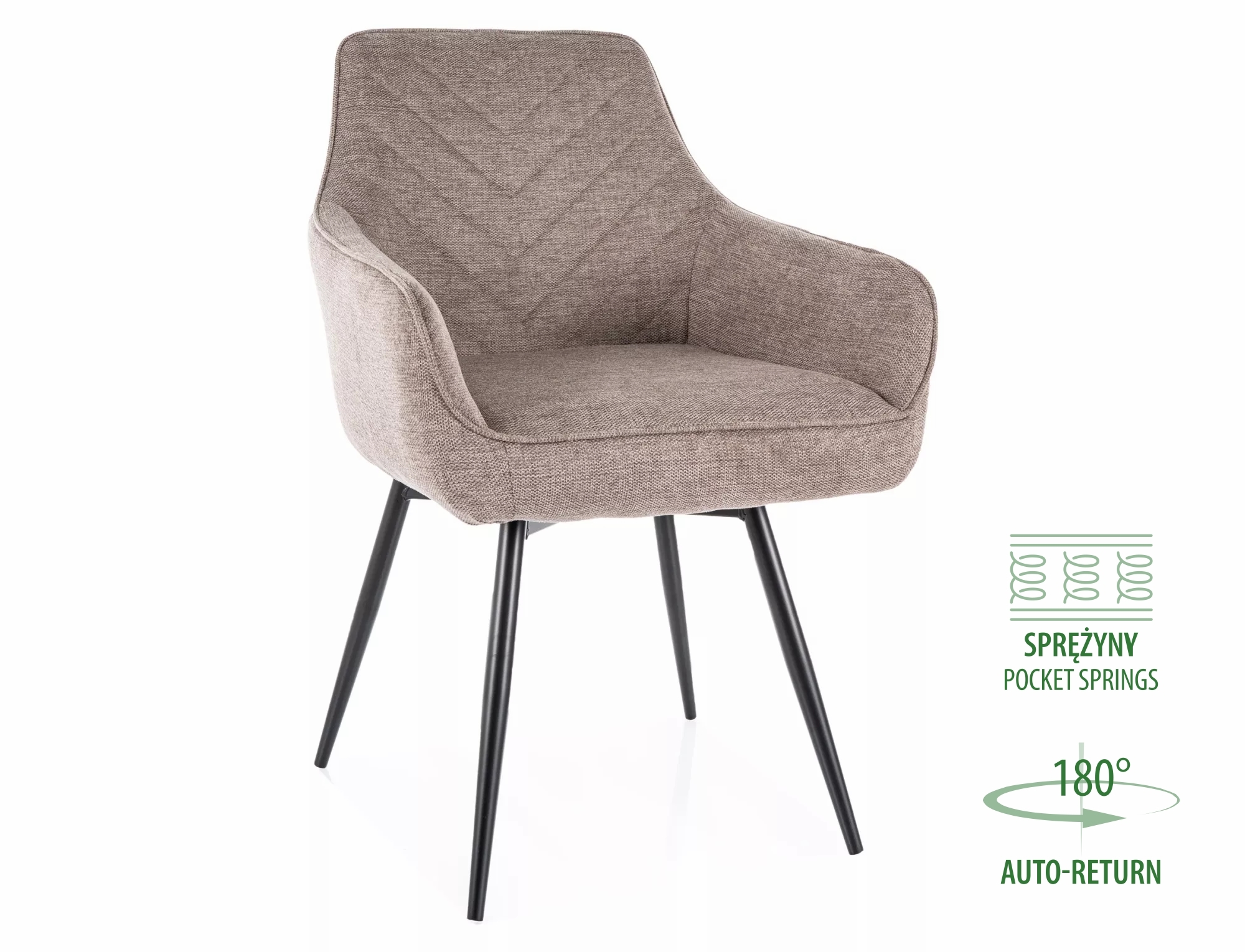 Jedálenská stolička Servio Brego,  béžová / matná čierna